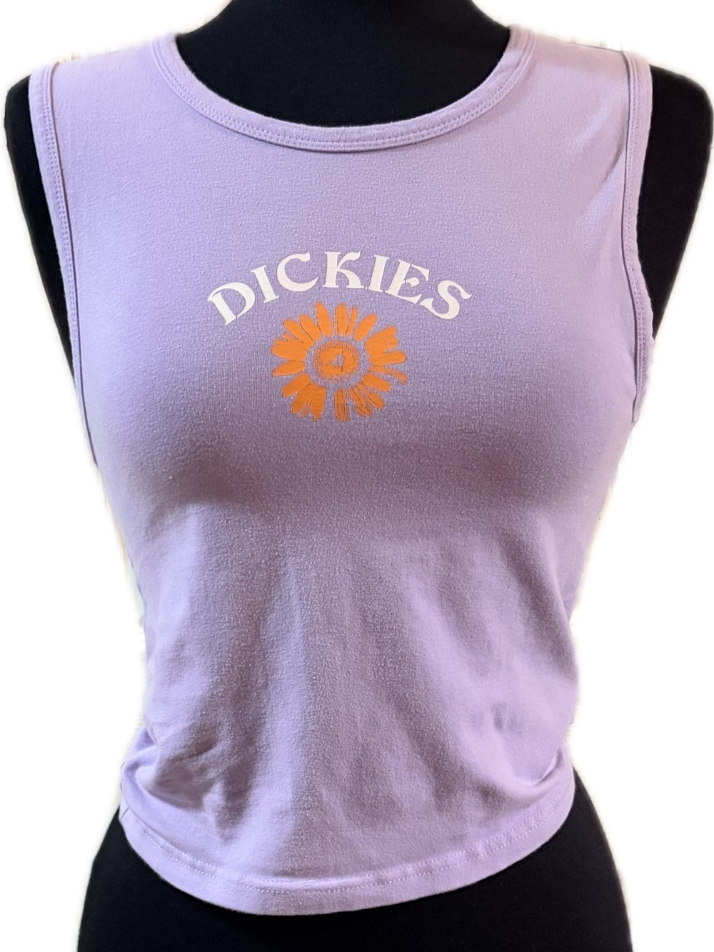 Dickies Lavender Tank with Orange Daisy Graphic - Women's